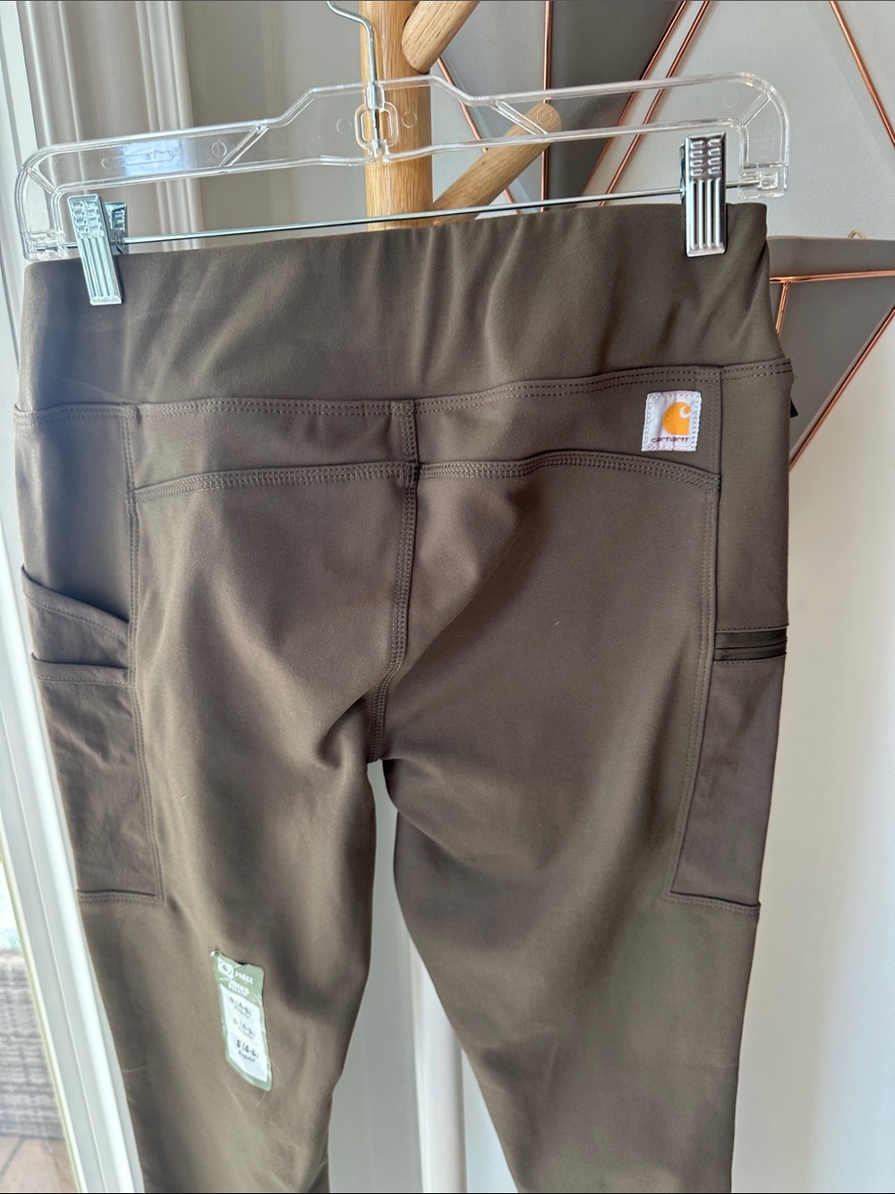 CARHARTT Women’s Olive Green Active Utility Sport Leggings Pockets Sz Small 4 6